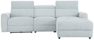 Pehme nurgadiivan elektrilise lõõgastusfunktsiooniga Notio Living Capena, gobelään, sinakas price and information | Corner sofas and corner sofa beds | hansapost.ee