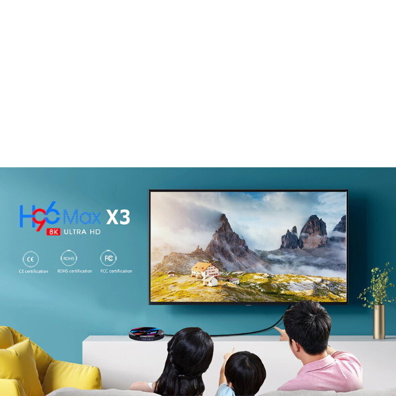 Media Player Smart TV Box 4GB +64GB Riff H96 Max X3 4K, Android 9.0 Wi-Fi / BT Amlogic S905, Black hind ja info | Multimeediakeskused | hansapost.ee
