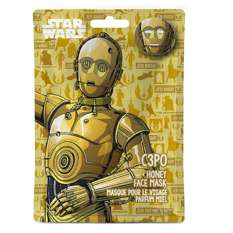 Niisutav ja lõbus näomask Mad Beauty Star Wars After Summer Sun & Pool Kids (1 tk C3PO Honey x 25 ml) цена и информация | Laste ja ema kosmeetika | hansapost.ee