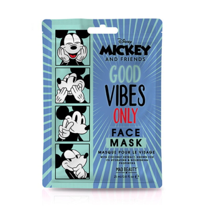 Niisutav ja lõbus näomask Mad Beauty Mickey After Summer Sun & Pool Kids (1 tk Mickey Coconut x 25 ml) цена и информация | Laste ja ema kosmeetika | hansapost.ee