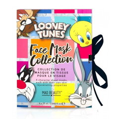 Niisutav ja lõbus näomask Mad Beauty Looney Tunes After Summer Sun & Pool Kids (4 tk tegelast x 25 ml) hind ja info | Laste ja ema kosmeetika | hansapost.ee