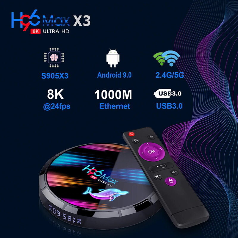 Media Player Smart TV Box 4GB +64GB Riff H96 32GB 4K, Android 9.0 Wi-Fi / BT Amlogic S905 Black цена и информация | Multimeediakeskused | hansapost.ee