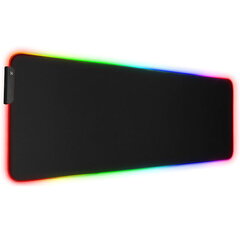 Riff RGB-01 Игровой коврик для мышки прорезиновой ткани с USB RGB Цветныой LED подсветкой (80x30cm) Черный цена и информация | Мыши | hansapost.ee
