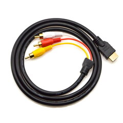 HDMI isane 3RCA heli- ja videokaabel Riff, 1 m, must hind ja info | Riff Kodumasinad | hansapost.ee