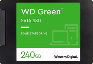 SSD|WESTERN DIGITAL|roheline|240GB|SATA 3.0|SLC|Lugemiskiirus 545 MBait/s|2,5"|MTBF 1000000 tundi|WDS240G3G0A hind ja info | Sisemised kõvakettad | hansapost.ee