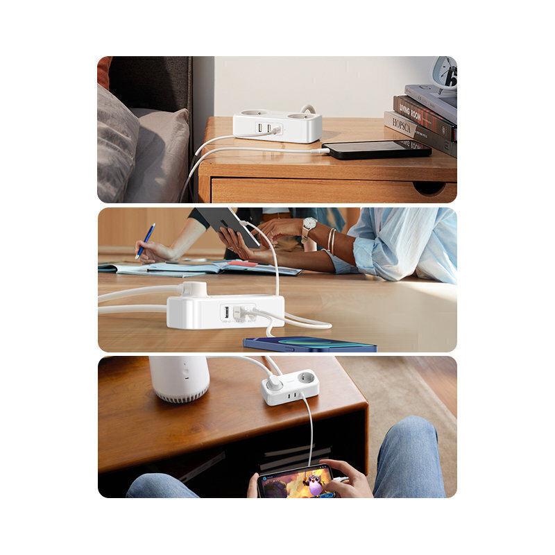 Pistikupesa Ugreen power strip, 2x USB-USB-C hind ja info | Pikendusjuhtmed | hansapost.ee