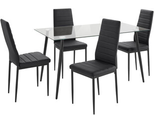 Набор мебели для столовой Notio Living Darius 140/Sally, черный цена и информация | Комплекты мебели для столовой | hansapost.ee