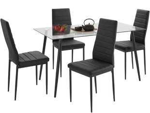 Набор мебели для столовой Notio Living Darius 140/Sally, черный цена и информация | Комплекты мебели для столовой | hansapost.ee