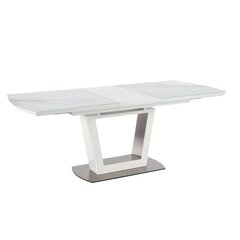Раскладной обеденный стол Blanco 160/200x90 см, белый мрамор/белый цена и информация | Кухонные и обеденные столы | hansapost.ee