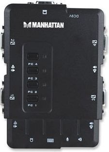 KVM lüliti VGA / USB 4x1 4 porti heli/mikrofoniga Manhattan 151269 hind ja info | Ruuterid | hansapost.ee