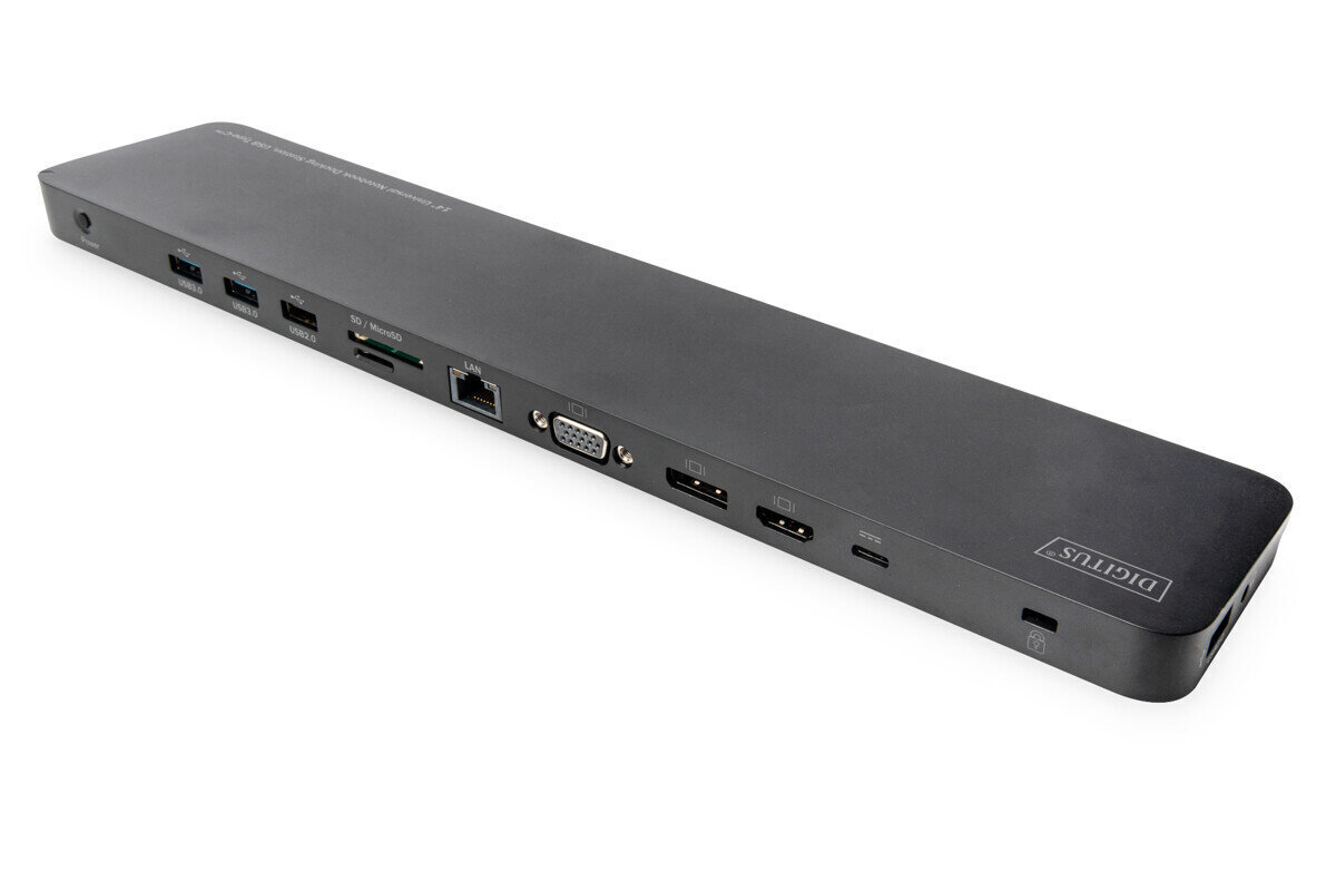 DIGITUS 14" Universal Notebook Docking Station, USB-C 3x video, 3x USB 3.0, 2x USB-C, 2x USB 2.0, RJ45 hind ja info | Sülearvuti tarvikud | hansapost.ee