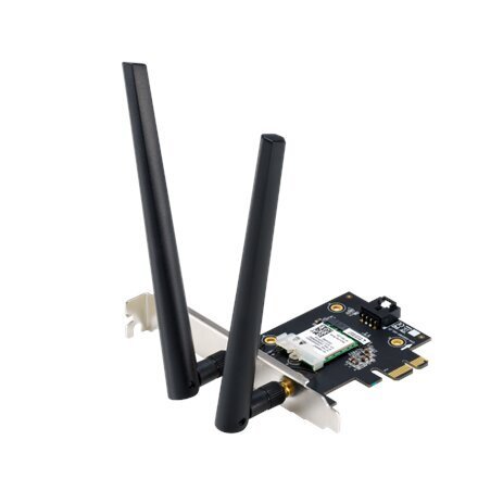 Asus AX1800 Dual-Band Bluetooth 5.2 PCIe Wi-Fi Adapter PCE-AX1800 802.11ax, 574+1201 Mbit/s, MU-MiMO Yes, No mobile broadband, Antenna type External hind ja info | Ruuterid | hansapost.ee