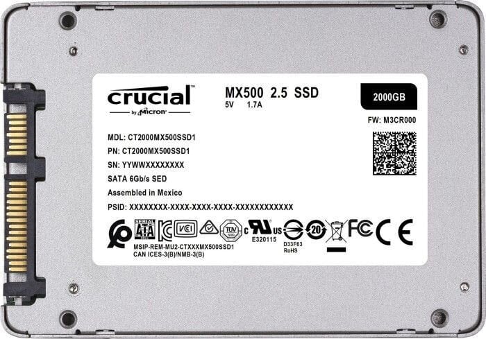 Crucial CT4000MX500SSD1 sisemine kõvaketas цена и информация | Sisemised kõvakettad | hansapost.ee