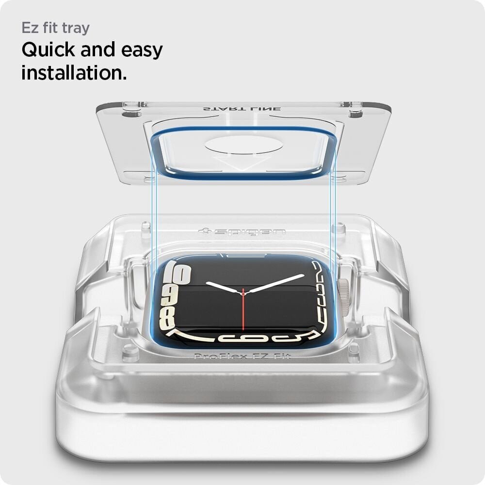 Spigen hübriid kaitseklaas ProFlex EZ Fit kellale Apple Watch Series 7 (41mm) ja Apple Watch Series 8 (41 mm) hind ja info | Nutikellade aksessuaarid ja tarvikud | hansapost.ee