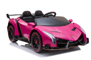 Двухместный электромобиль для детей Lamborghini Veneno, розовый цена и информация | Электромобили для детей | hansapost.ee