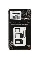 GSM0517 Nano SIM 3in1 adapter, must hind ja info | Pole täpsustatud Arvutite lisatarvikud | hansapost.ee
