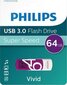 Philips Vivid 64GB USB 3.0 цена и информация | Mälupulgad | hansapost.ee