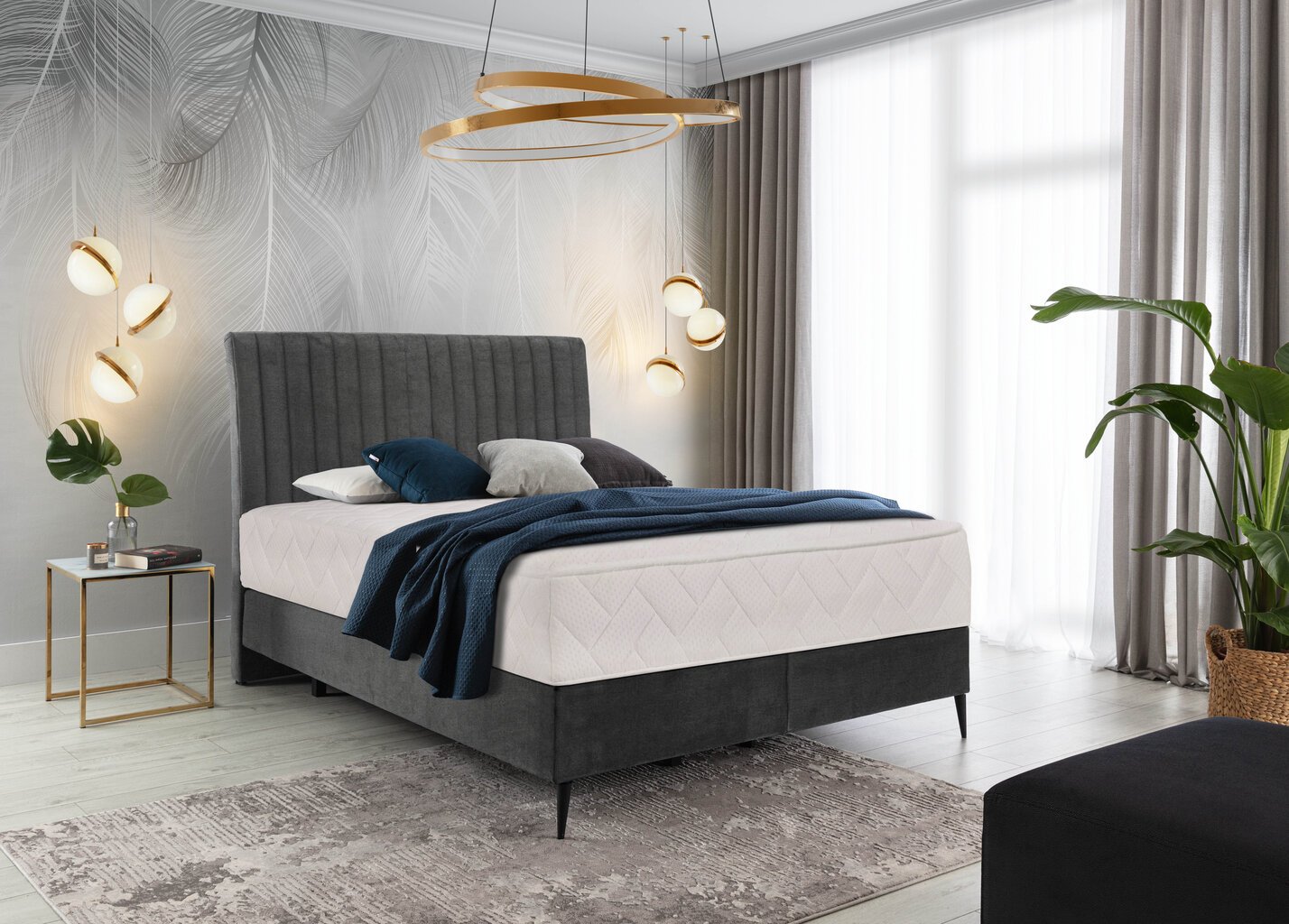 Voodi NORE Blanca, 180x200 cm, tumehall hind ja info | Voodid | hansapost.ee