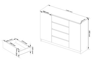 Комод NORE K140 2/4, коричневый цвет цена и информация | Комоды | hansapost.ee