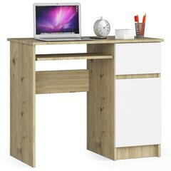 Письменный стол NORE Pixel, правый вариант, белый/коричневый цвет цена и информация | Компьютерные, письменные столы | hansapost.ee