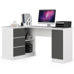 Письменный стол NORE B20, левый, белый/серый цвет цена и информация | Детские письменные столы | hansapost.ee