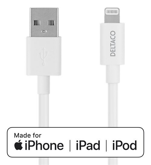 Deltaco USB-A -Lightning, 2m цена и информация | Mobiiltelefonide kaablid | hansapost.ee