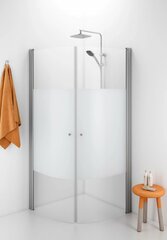 Poolringikujuline dušikabiin IDO Showerama 10-4 80X80, osaliselt mattklaas hind ja info | Dušikabiinid | hansapost.ee