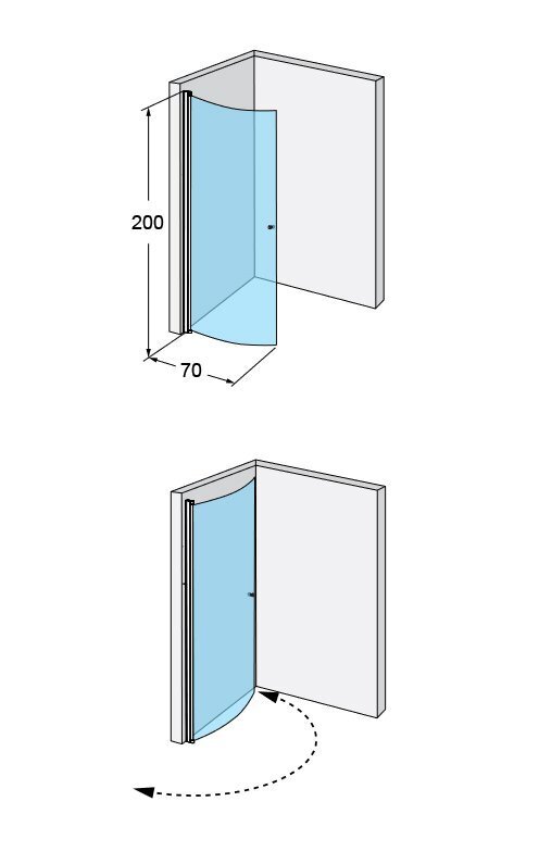 Poolringikujuline dušisein IDO Showerama 10-41 700, osaliselt mattklaas цена и информация | Dušiseinad ja dušiuksed | hansapost.ee