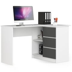 Письменный стол NORE B16, правый вариант, белый/серый цвет цена и информация | Компьютерные, письменные столы | hansapost.ee