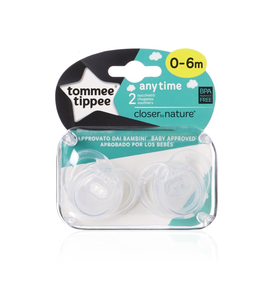 Silikoonist lutti 2 tk, 0-6 m, Tommee Tippee Anytime 43335480 цена и информация |  Lutid | hansapost.ee