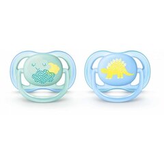 Силиконовая соска Philips Avent "Ultra Air B", 0-6 мес., 2 шт., SCF344/20 цена и информация | Пустышки | hansapost.ee