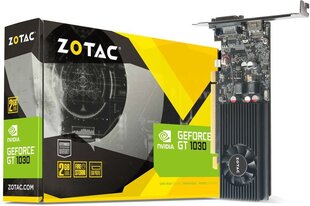 Zotac GeForce GT 1030 LP 2GB GDDR5 (64 bit), DVI-D, HDMI, BOX (ZT-P10300A-10L) цена и информация | Для видеокарт | hansapost.ee