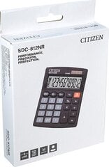 Kalkulaator Citizen SDC-812NR must, 102x124x25mm, lauale /20 hind ja info | Kirjatarvikud | hansapost.ee