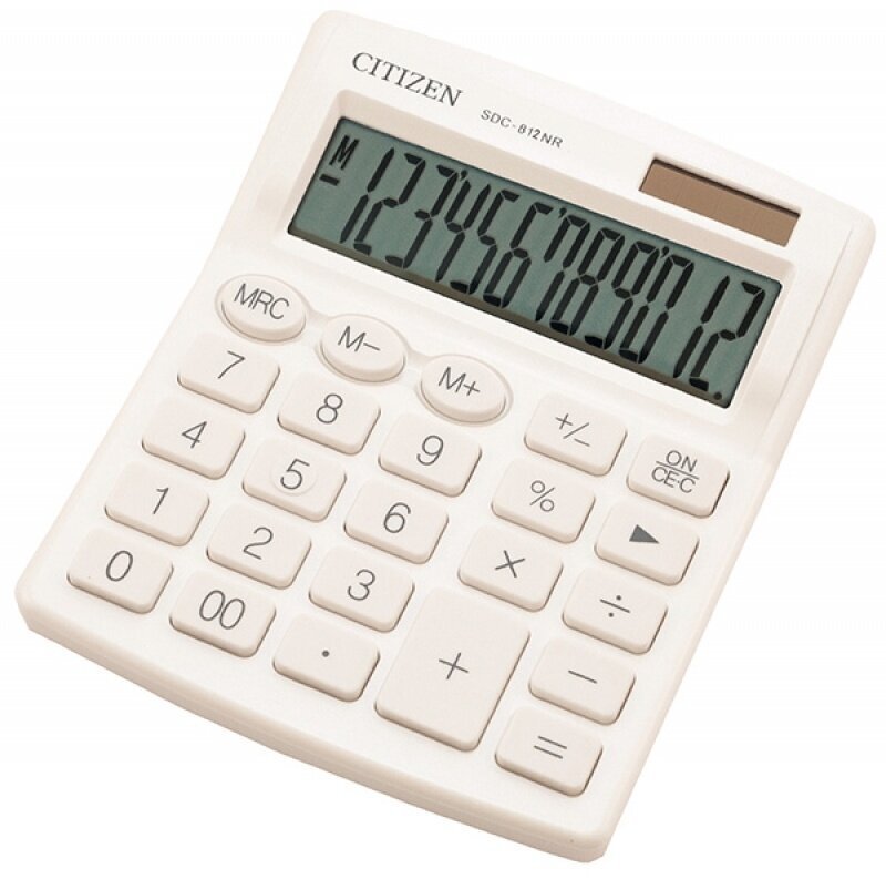 Kalkulaator Citizen SDC812NRWHE, valge цена и информация | Kirjatarvikud | hansapost.ee