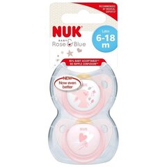 Латексная соска NUK Baby Rose 6-18 мес., 2 шт. цена и информация | Пустышки | hansapost.ee