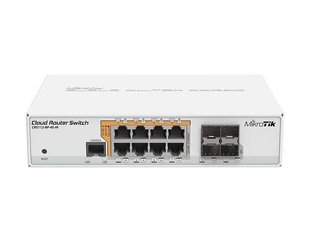 Адаптер MikroTik Cloud Router Switch CRS112-8P-4S-IN SFP количество портов 4, настольный, двойной источник питания: 28В 3,4В в комплекте. (дополнительный адаптер питания 48–57 В, если требуется POE+) Вт, управляемый, 8 цена и информация | Адаптеры, USB-разветвители | hansapost.ee