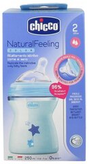 Pudel Chicco Natural Feeling 250 ml, sinine, 2+ elukuud цена и информация | Бутылочки и аксессуары | hansapost.ee