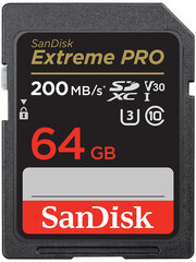 Карта памяти Sandisk SDXC 64GB Extreme Pro цена и информация | Карты памяти для телефонов | hansapost.ee