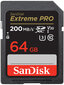 Sandisk memory card SDXC 64GB Extreme Pro price and information | Mälukaardid mobiiltelefonidele | hansapost.ee