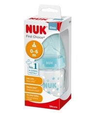 Полипропиленовая бутылка с силиконовой соской NUK First Choice + M, 0-6 месяцев, 120 мл цена и информация | NUK Товары для детей и младенцев | hansapost.ee