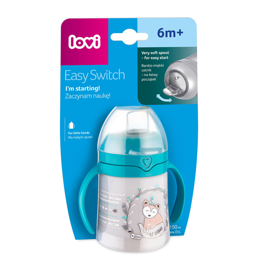 Tass lastele Lovi Easy Switch 150 ml, 6 kuud, 35/352 цена и информация | Lutipudelid ja tarvikud | hansapost.ee