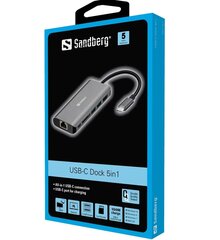 Sandberg 136-18, USB-C/USB-A/HDMI/RJ45 цена и информация | Адаптеры, USB-разветвители | hansapost.ee
