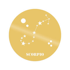 Металлическая декорация на стену Scorpio Horoscope Gold, 48x48 см цена и информация | Детали интерьера | hansapost.ee