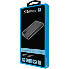 Внешний аккумулятор Sandberg 420-58 USB-C PD 20 Вт 10000 цена и информация | Зарядные устройства Power bank | hansapost.ee