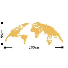 Metallist seinadekoratsioon World Map hind ja info | Sisustuselemendid | hansapost.ee