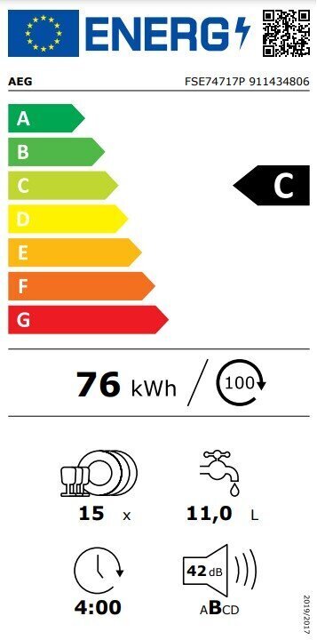 AEG FSE74717P цена и информация | Nõudepesumasinad | hansapost.ee