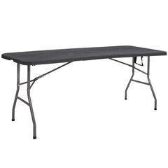 Kokkupandav laud Springos, 180x75 cm, must hind ja info | Aialauad | hansapost.ee