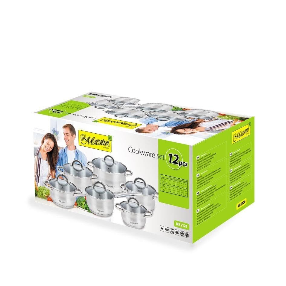 Pottide komplekt Maestro MR-2120 A set of pots of 12 elements hind ja info | Potid | hansapost.ee