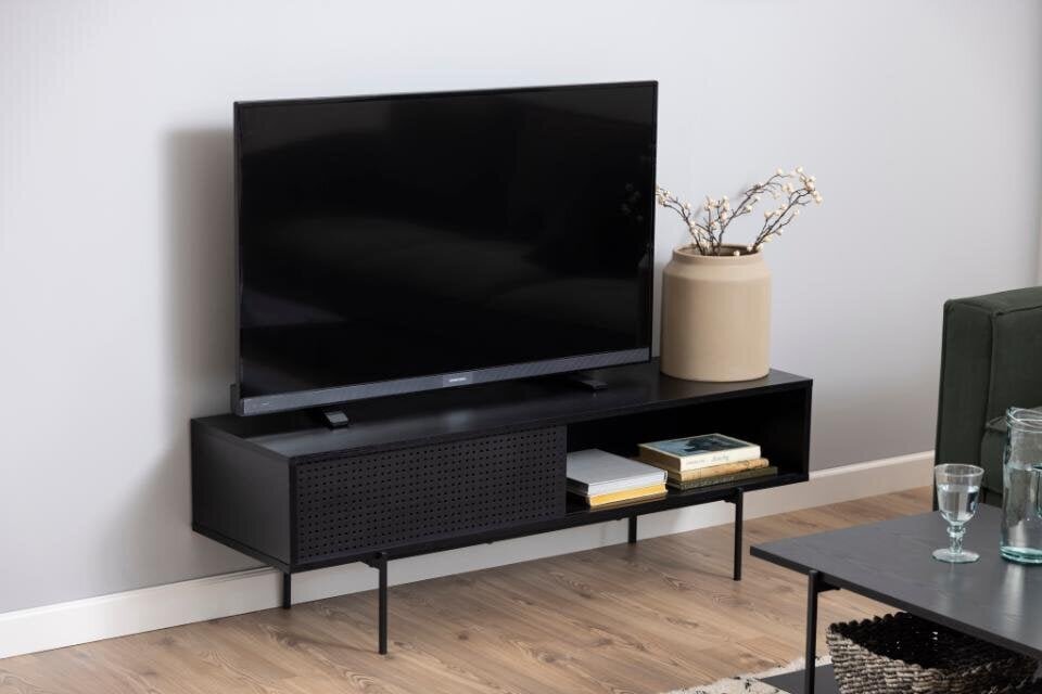 TV laud ANGUS 140x40xH44cm, must hind ja info | Televiisori alused | hansapost.ee