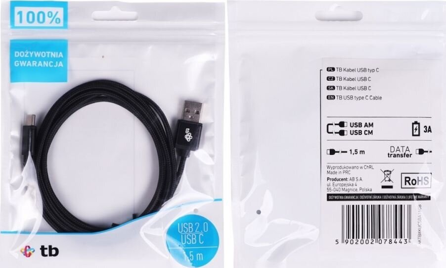 TB AKTBXKUCSBA150B, USB/USB C, 1.5m hind ja info | Juhtmed ja kaablid | hansapost.ee